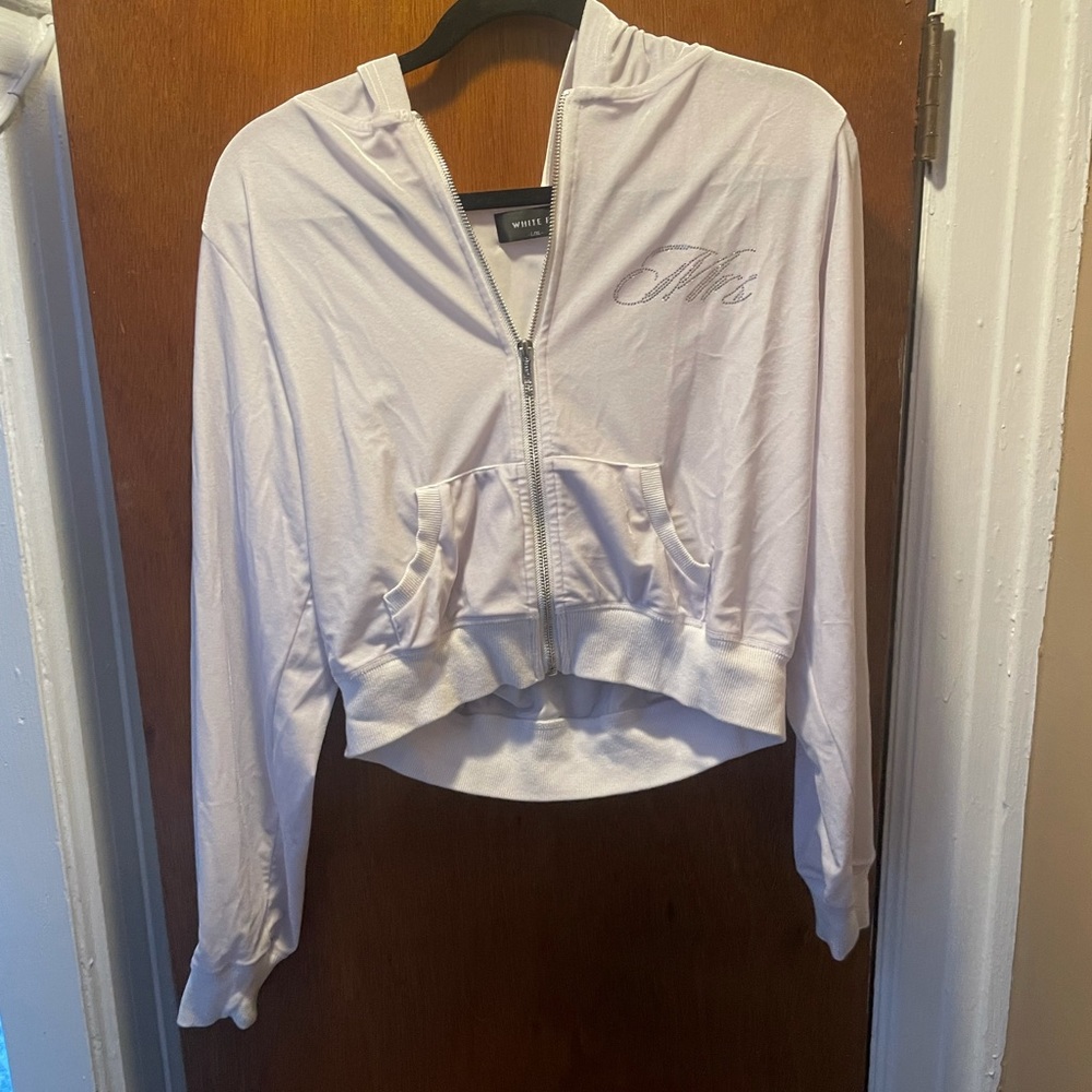 White Mrs. velour track suit!